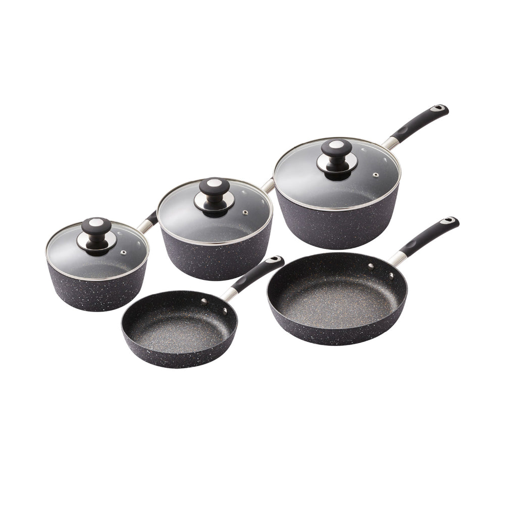 Tower Precision 5 Piece Pan Set  - Black  | TJ Hughes