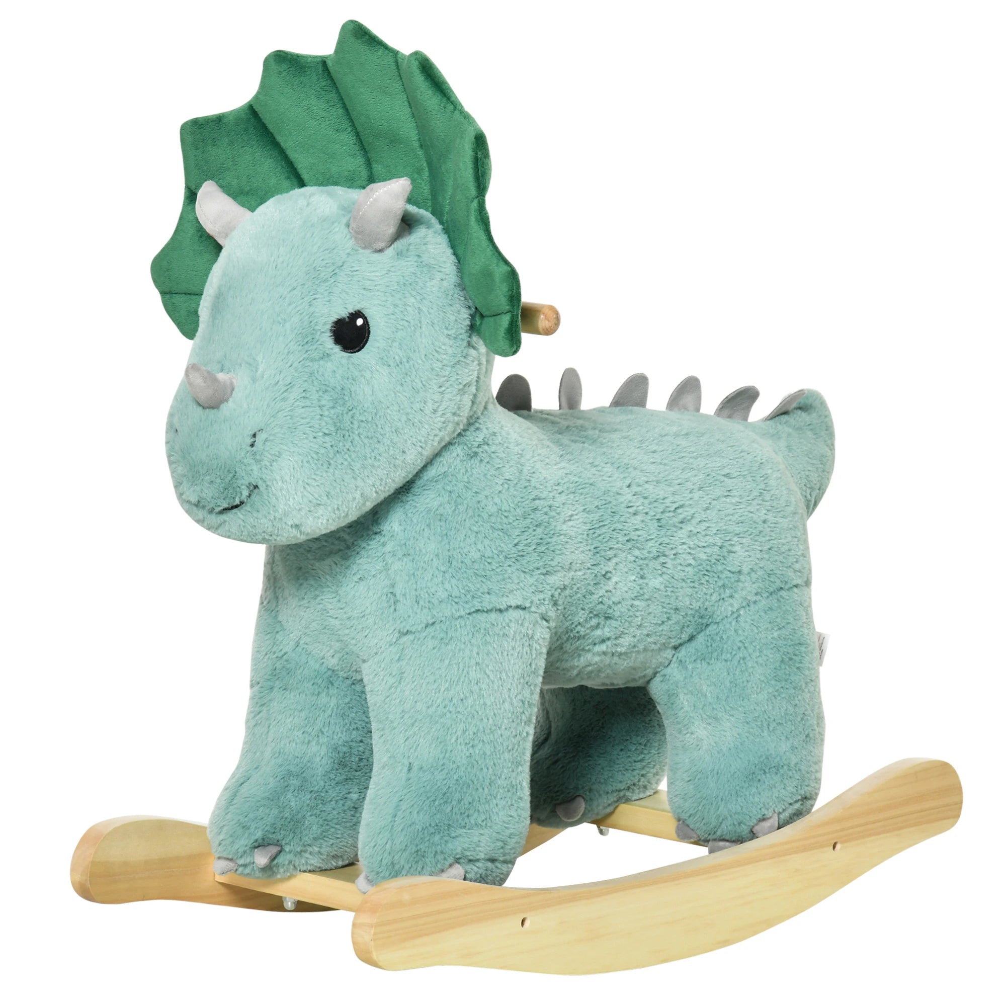 HOMCOM Children’s  Rocking  Triceratops - Green  | TJ Hughes