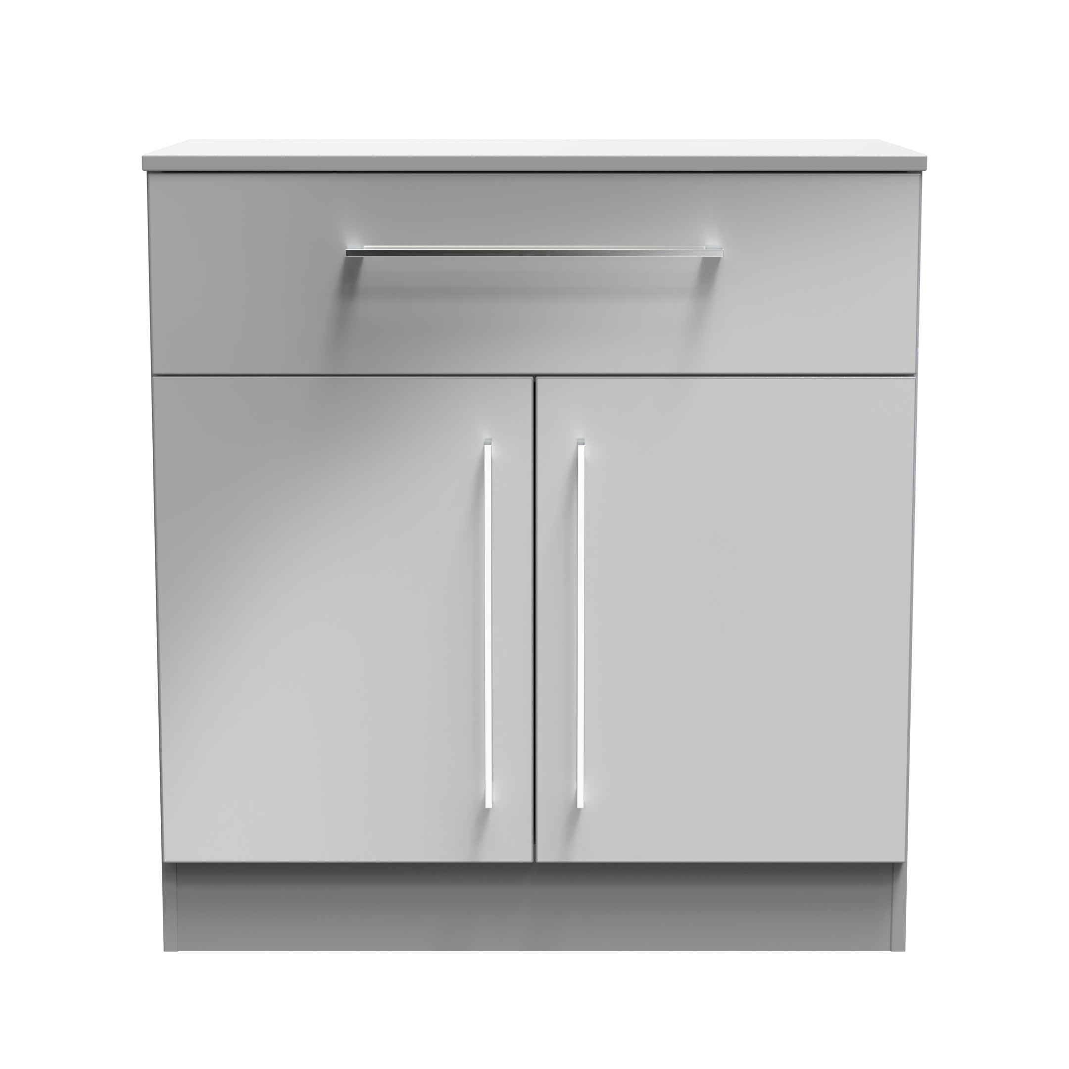 Wellington Ready Assembled Sideboard with 1 Drawer & 2 Doors  - Uniform Gloss & Dusk Grey - Lewis’s Home  | TJ Hughes