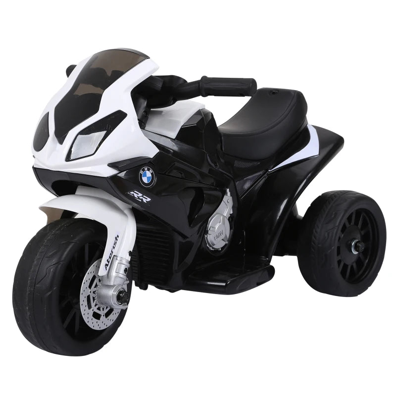 HOMCOM Kids Electric Ride on Motorcycle BMW S1000RR with Headlights Music - Black  | TJ Hughes