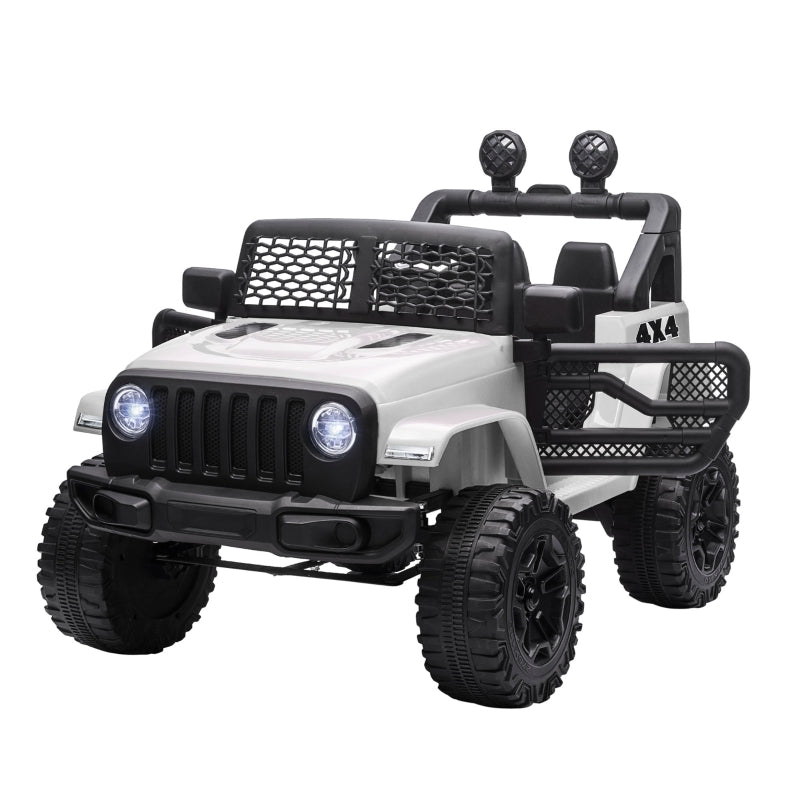 HOMCOM Kids Electric Ride on Car Truck Off Road 12v - White  | TJ Hughes