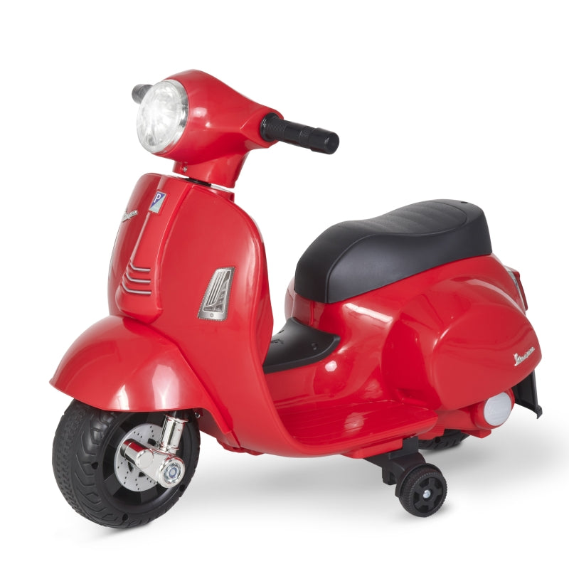 HOMCOM Kids Electric Ride on Motorcycle Trike Vespa 6v - Red  | TJ Hughes