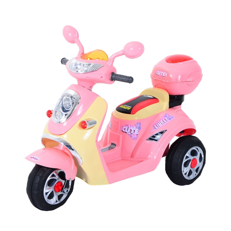 HOMCOM Electric Ride on Toy Tricycle Car - Pink  | TJ Hughes