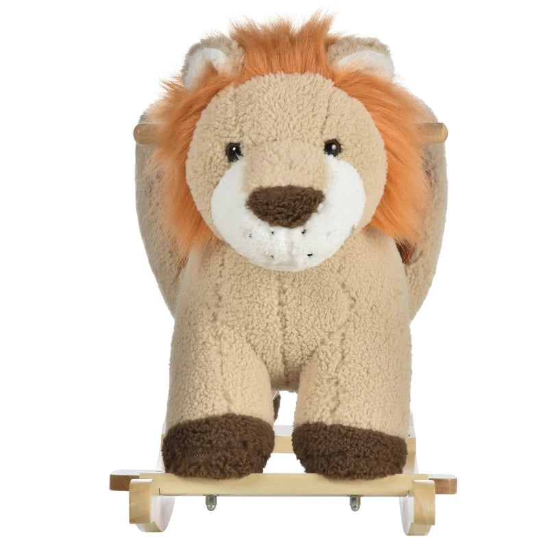 HOMCOM Children Rocking Lion - Brown  | TJ Hughes