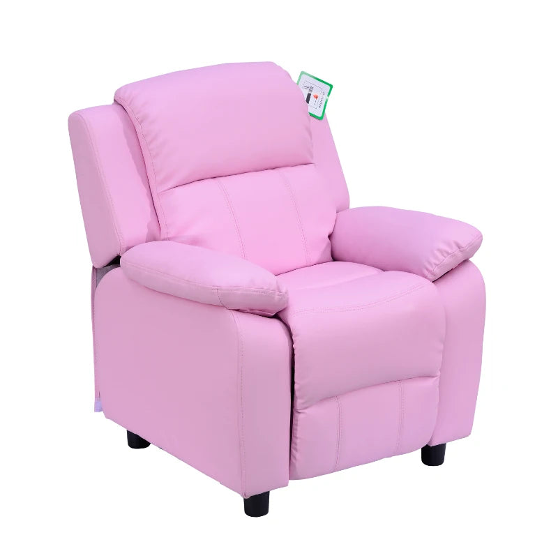 HOMCOM Children Recliner Chair - Pink  | TJ Hughes