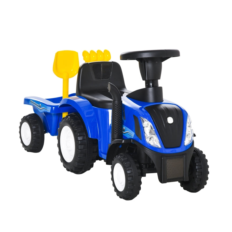 HOMCOM Baby Ride On Car and Trailer - Blue - 91L x 29W x 44H(cm)  | TJ Hughes