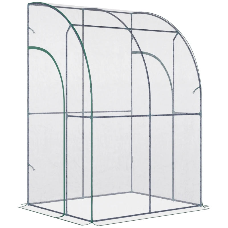 Outsunny Greenhouse Lean To  143x118x212 cm - Clear  | TJ Hughes