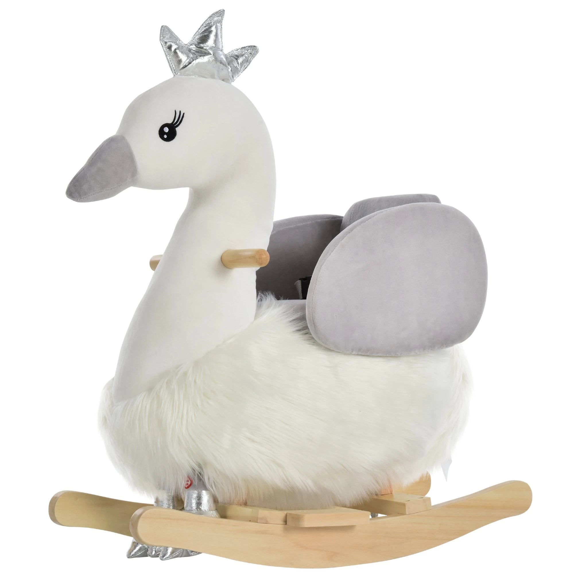 HOMCOM Children’s Rocking Swan -White/Grey  | TJ Hughes White