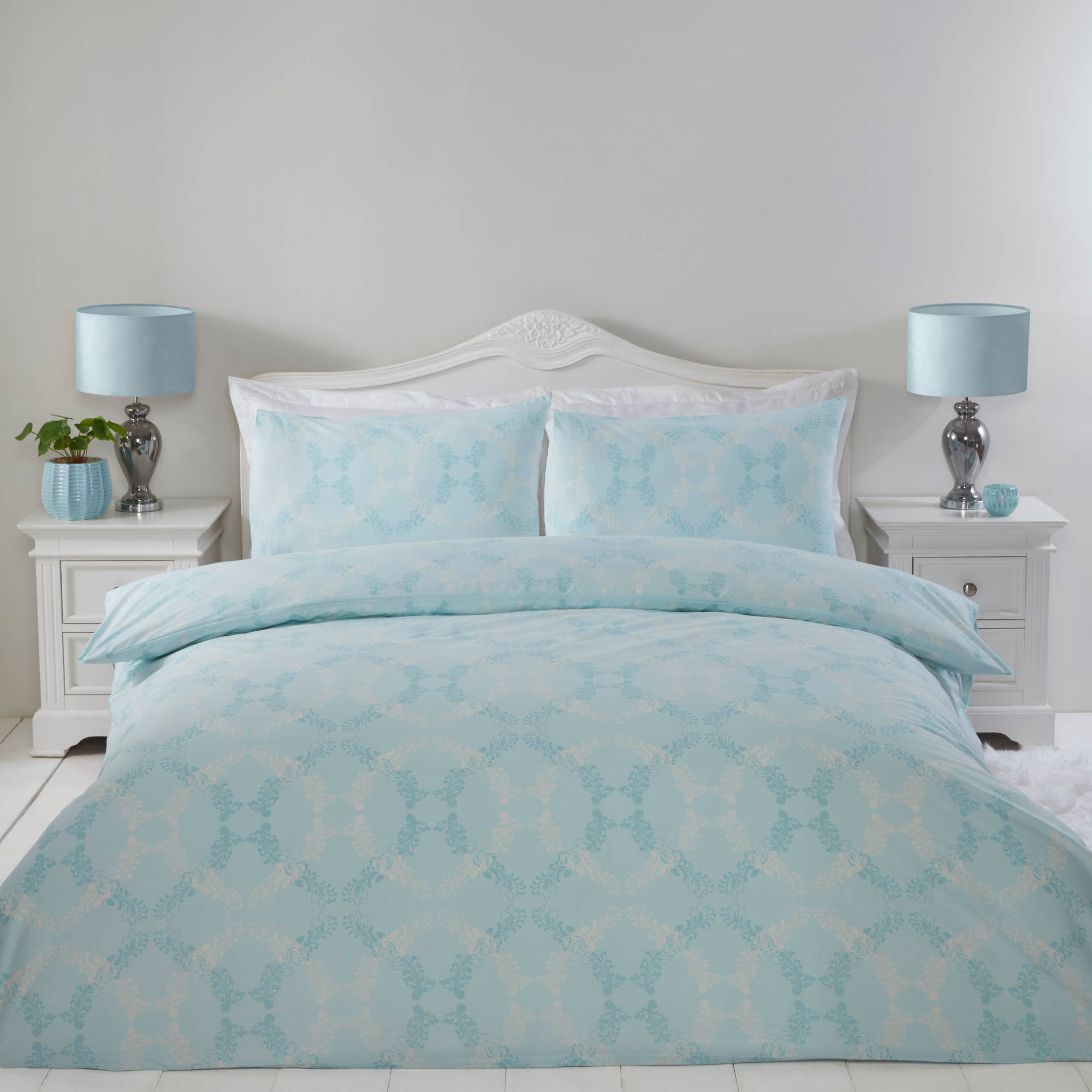 Lewis’s Versailles Duvet Set - Blue - Single  | TJ Hughes