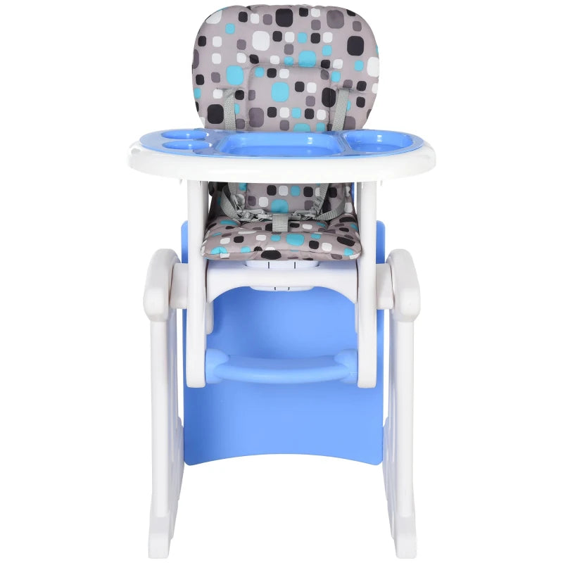 HOMCOM HDPE 3-in-1 Baby Booster High Chair Blue  | TJ Hughes