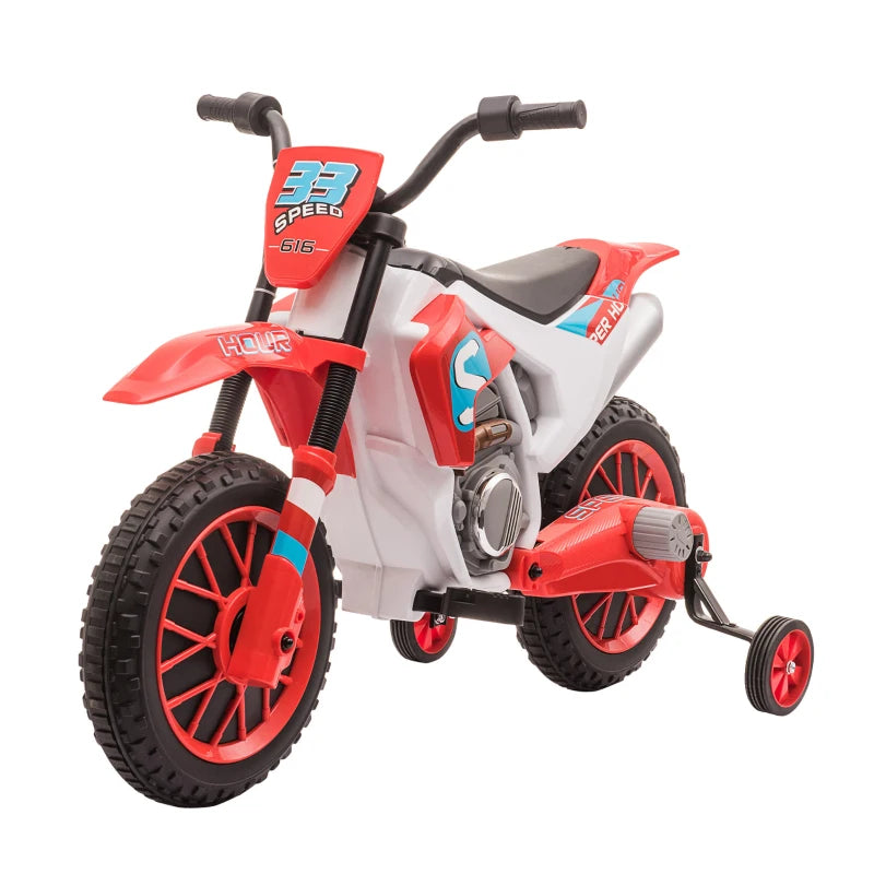 HOMCOM 12V Kids Electric Motorcycle Ride- for Ages 3-6 Years - Red  | TJ Hughes