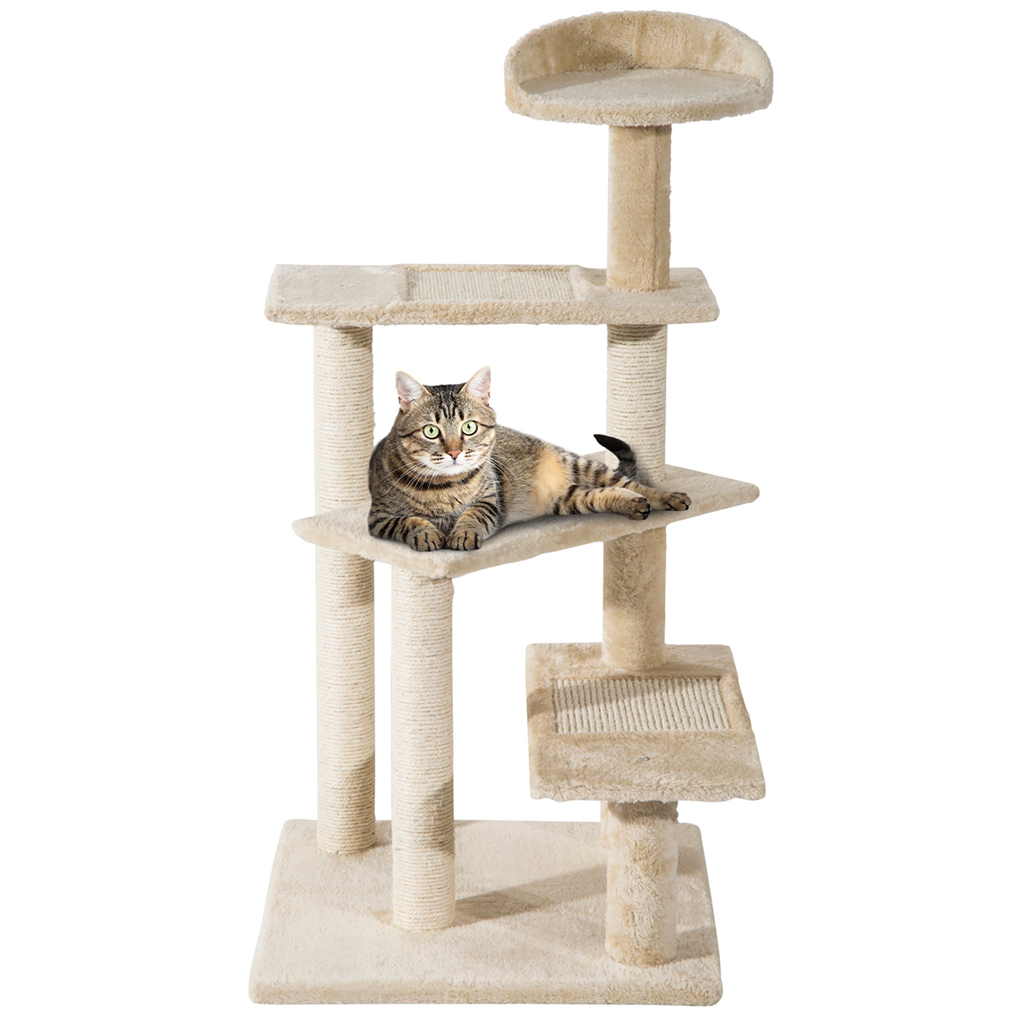 PawHut Cat Tree Scratcher Climbing Post Kitten Pets Scratching Furniture Tower  | TJ Hughes