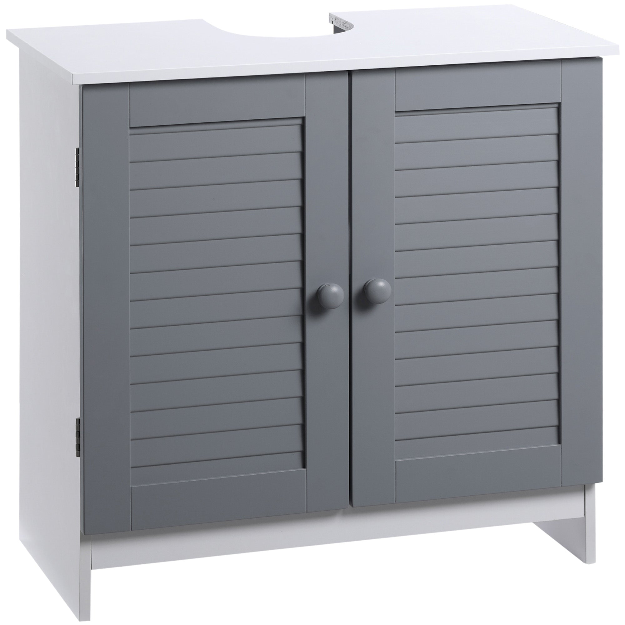kleankin Under Sink Cabinet Bathroom Floor Unit w/ Adjustable Shelf and Doors  | TJ Hughes