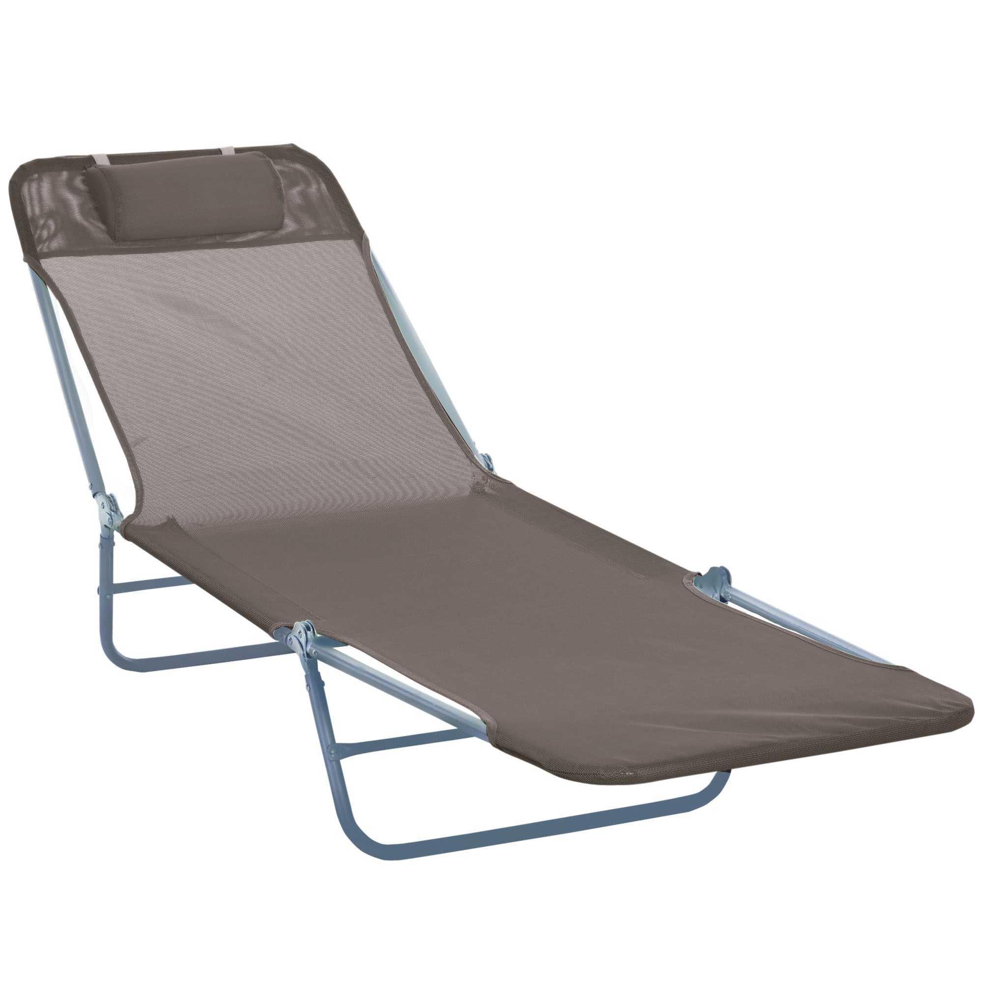 Outsunny Adjustable Sun Bed Lounger - Coffee Brown  | TJ Hughes