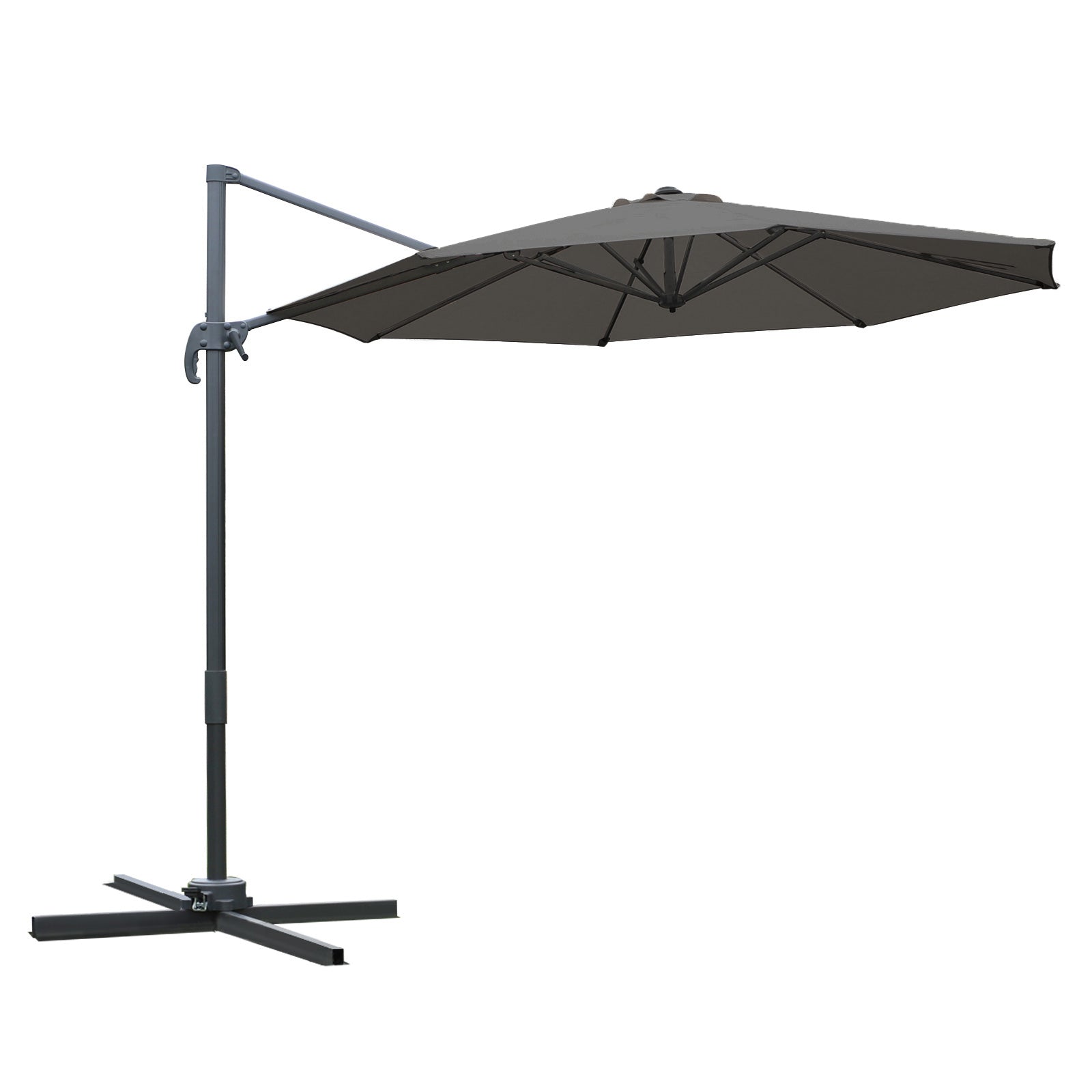 Outsunny Hanging Umbrella 3m - Dark Grey  | TJ Hughes