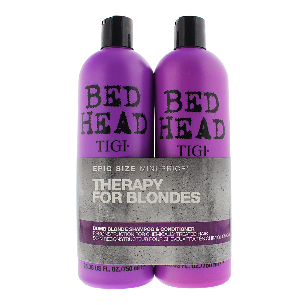 Tigi Bed Head Therapy For Blondes Dumb Blonde Shampoo & Conditioner 750ml Duo Pack