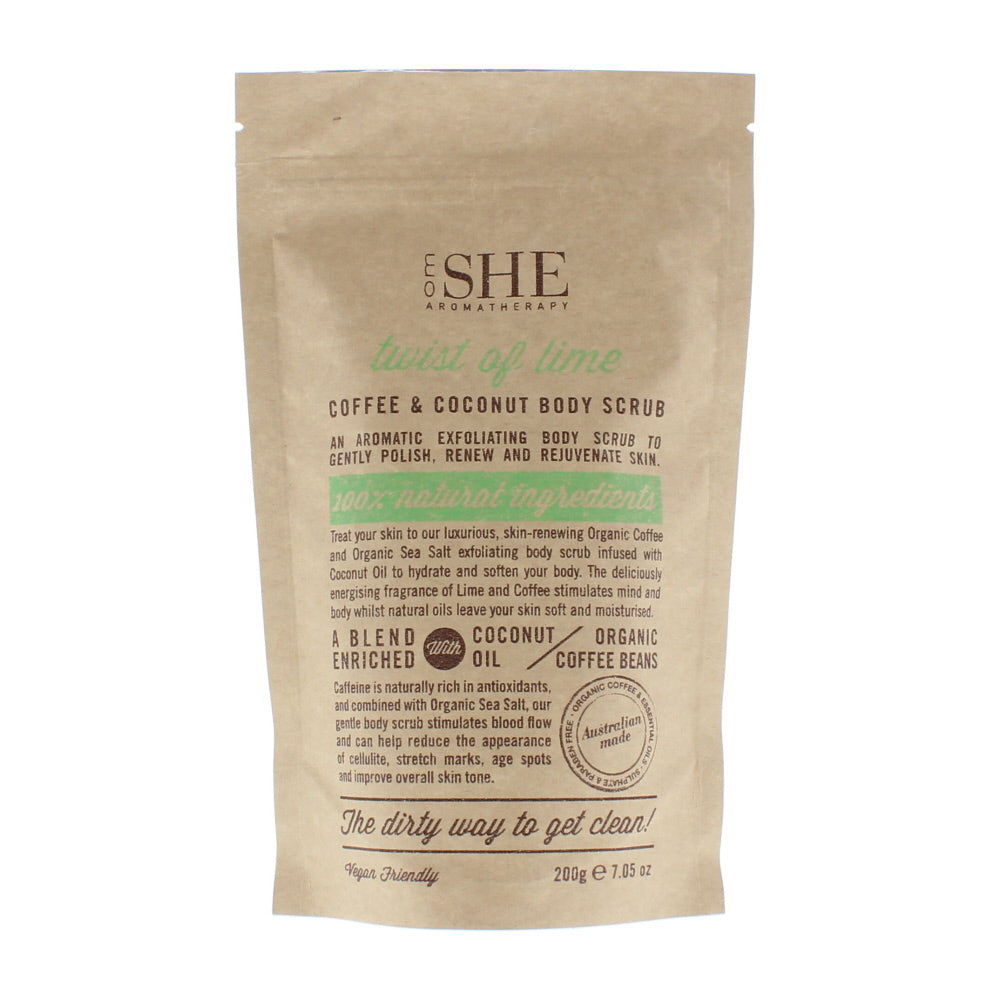 Om She Coffee  Coconut Twist Of Lime Body Scrub 200g  | TJ Hughes