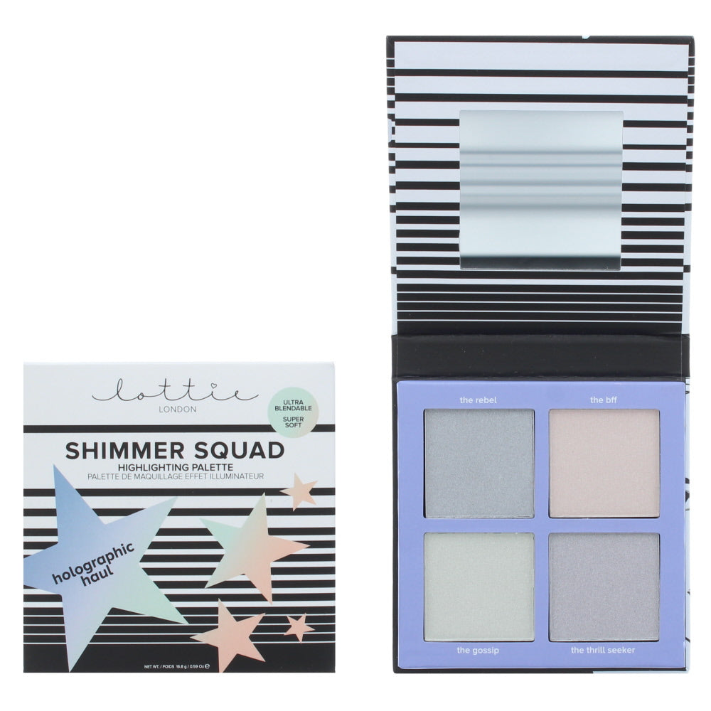 Lottie London Shimmer Squad Holographic Haul Highlighting Palette 16.8g  | TJ Hughes