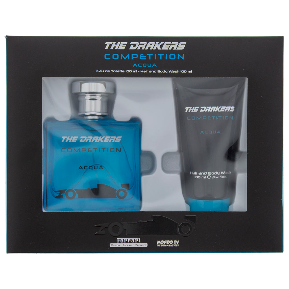 Mondo Tv Ferrari The Drakers Competition Acqua Eau de Toilette Gift Set : Eau de Toilette 10ml - Hair And Body Wash 100ml  | TJ Hughes