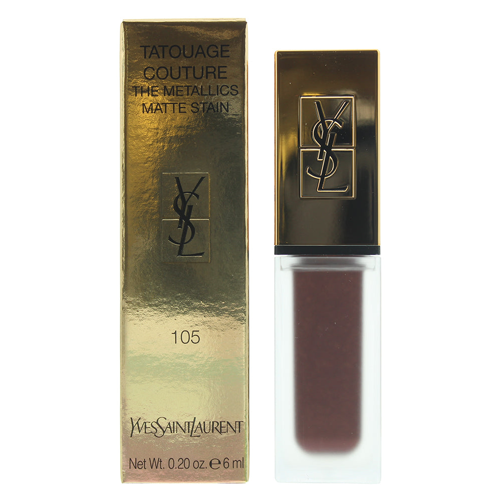 Yves Saint Laurent Tatouage Couture The Metallics Matte 105 Magnetic Prune Temper Lip Stain 6g  | TJ Hughes