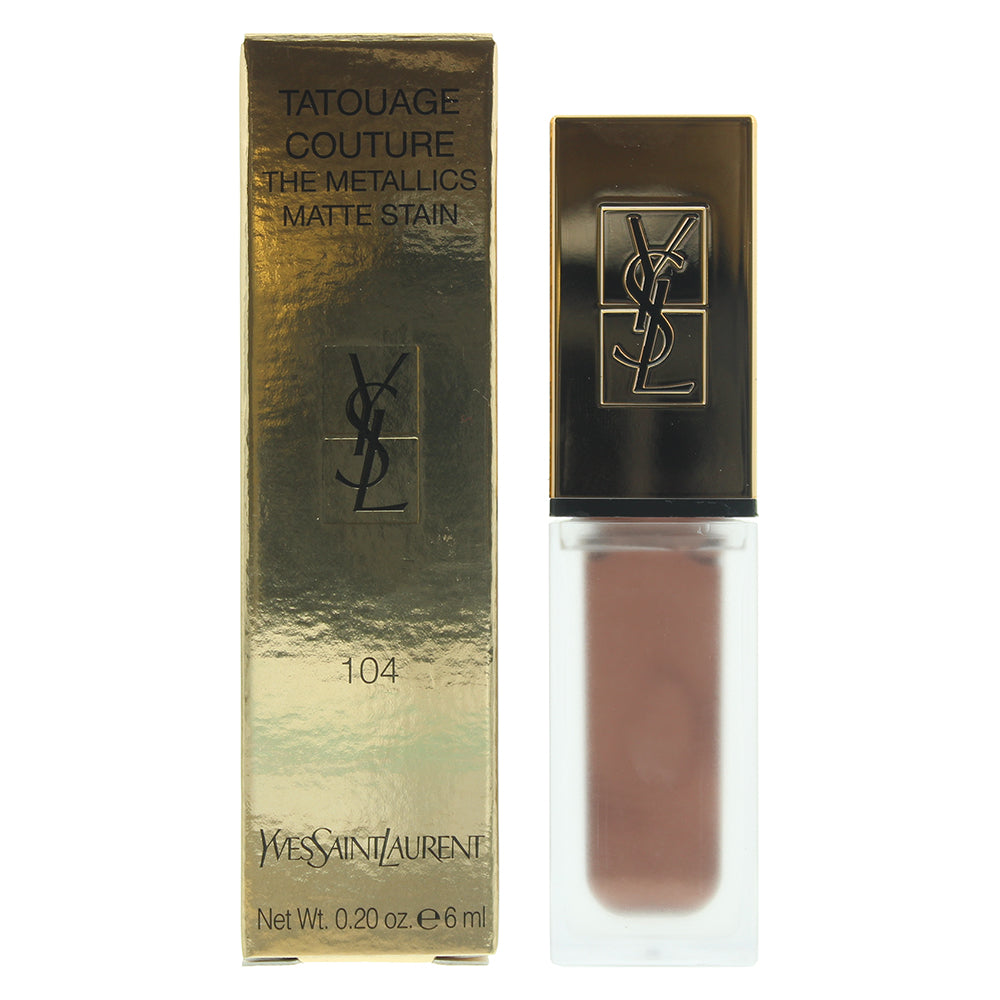 Yves Saint Laurent Tatouage Couture The Metallics Matte 104  Rose Gold Riot Lip Stain 6ml  | TJ Hughes