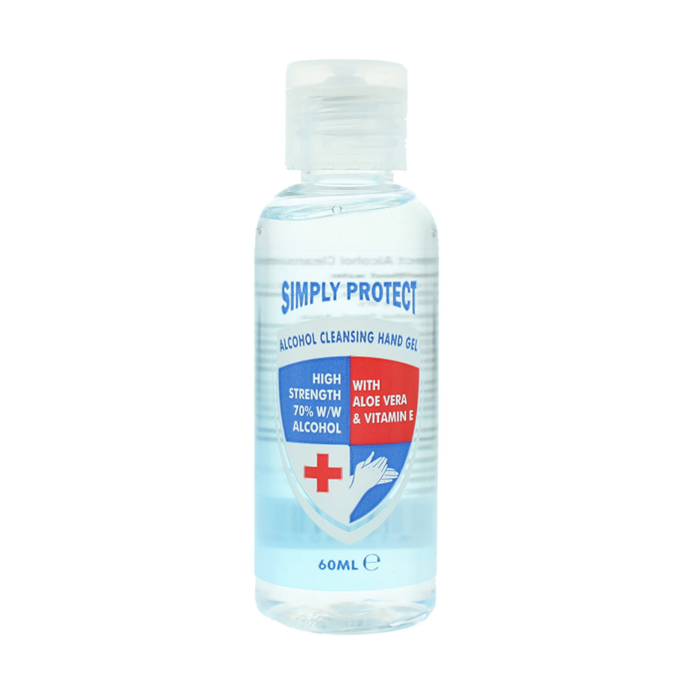 Simply Protect Alcohol Cleansing Hand Gel 60ml  | TJ Hughes