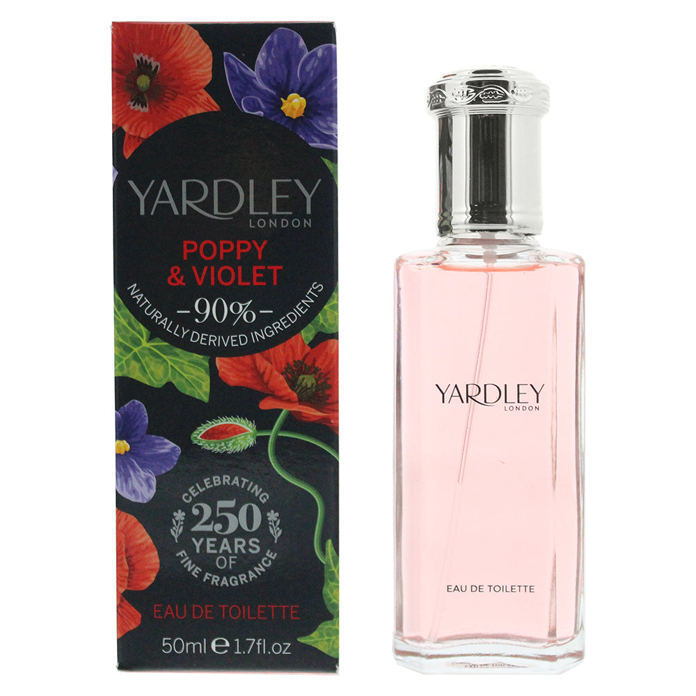 Yardley Poppy and Violet Eau de Toilette 50ml  | TJ Hughes