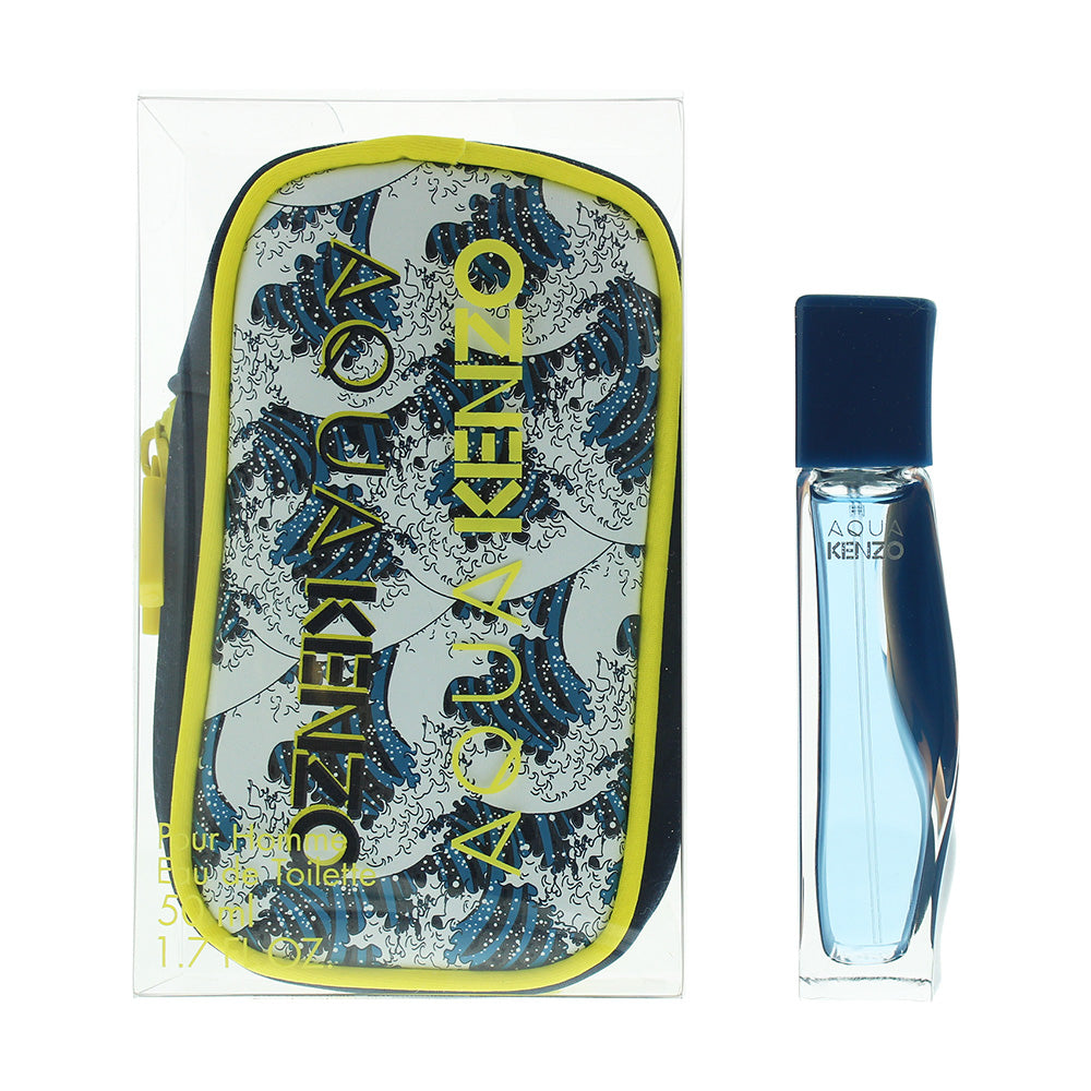 Kenzo Aqua Pour Homme Neo Edition Eau de Toilette Gift Set : Eau de Toilette 50ml -  Pouch  | TJ Hughes