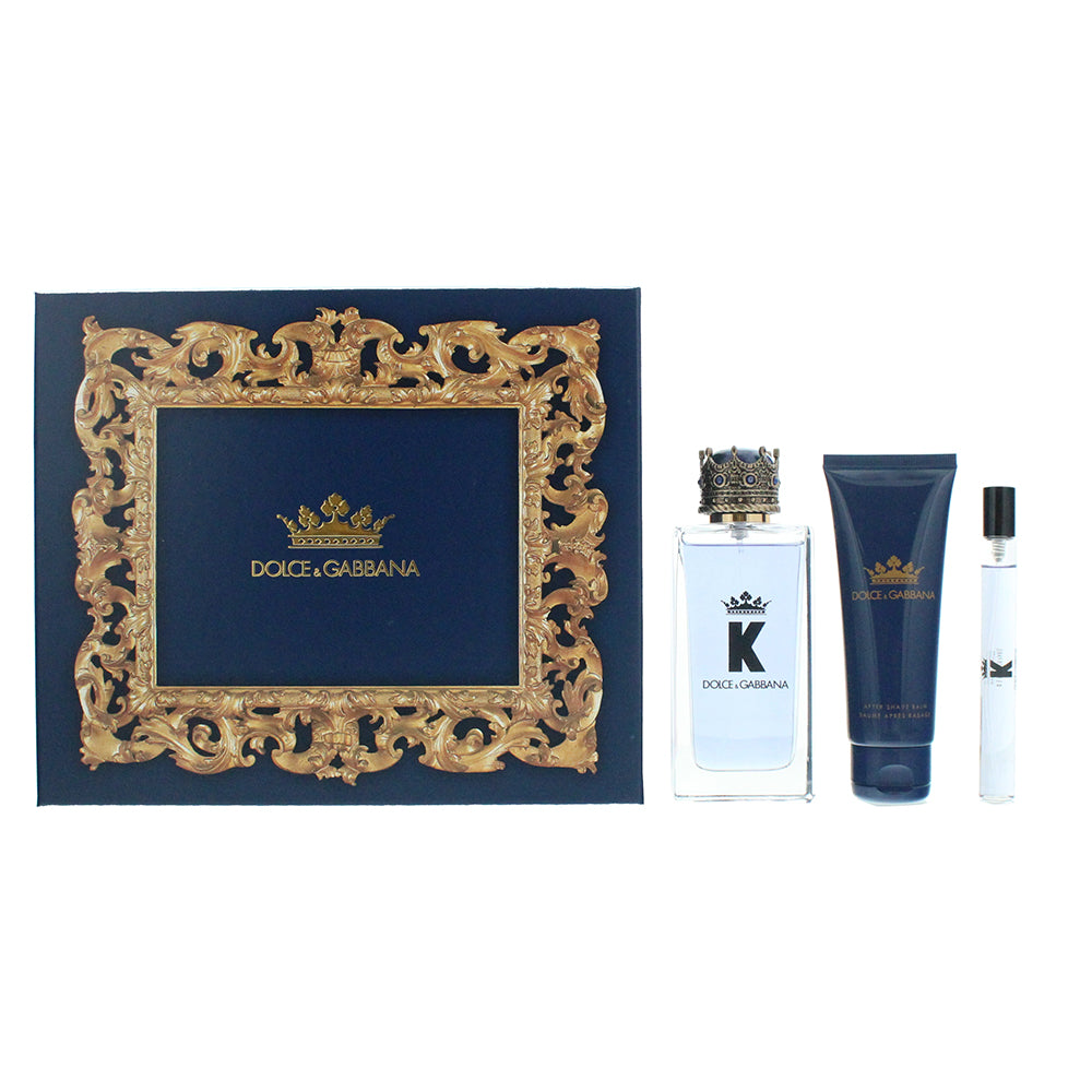 Dolce & Gabbana K Eau de Toilette 3 Piece Gift Set: Eau De Toilette 100ml - Aftershave Balm 75ml - Eau De Toilette 10ml  | TJ Hughes