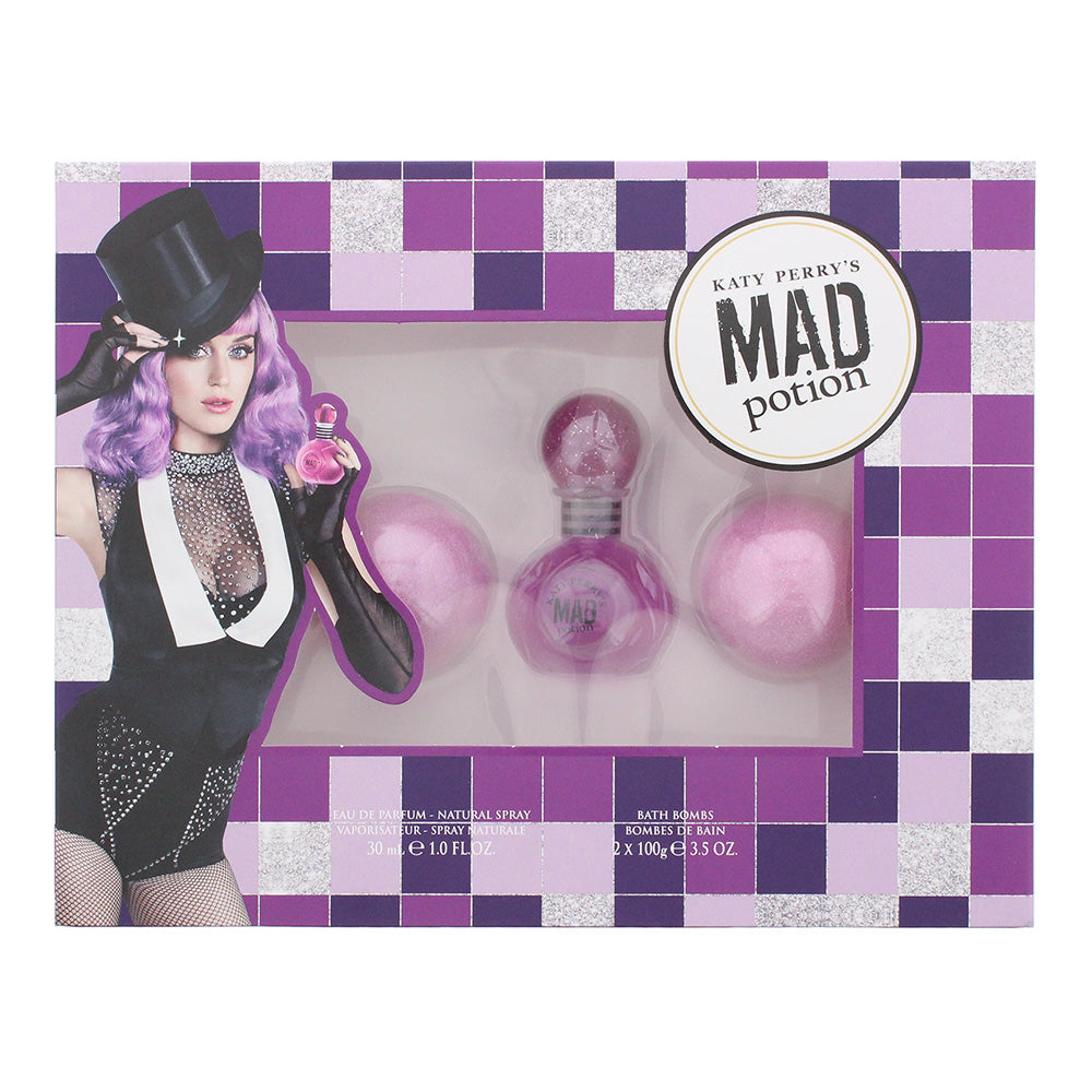 Katy Perry Mad Potion 2 Piece Set - Eau De Parfum 30ml - 2 x 100g Bath Bomb  | TJ Hughes