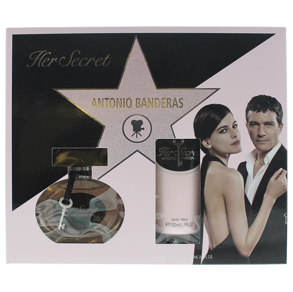 Antonio Banderas Her Secret 2 Piece Set - Eau De Toilette 50ml - Body Lotion 100ml  | TJ Hughes