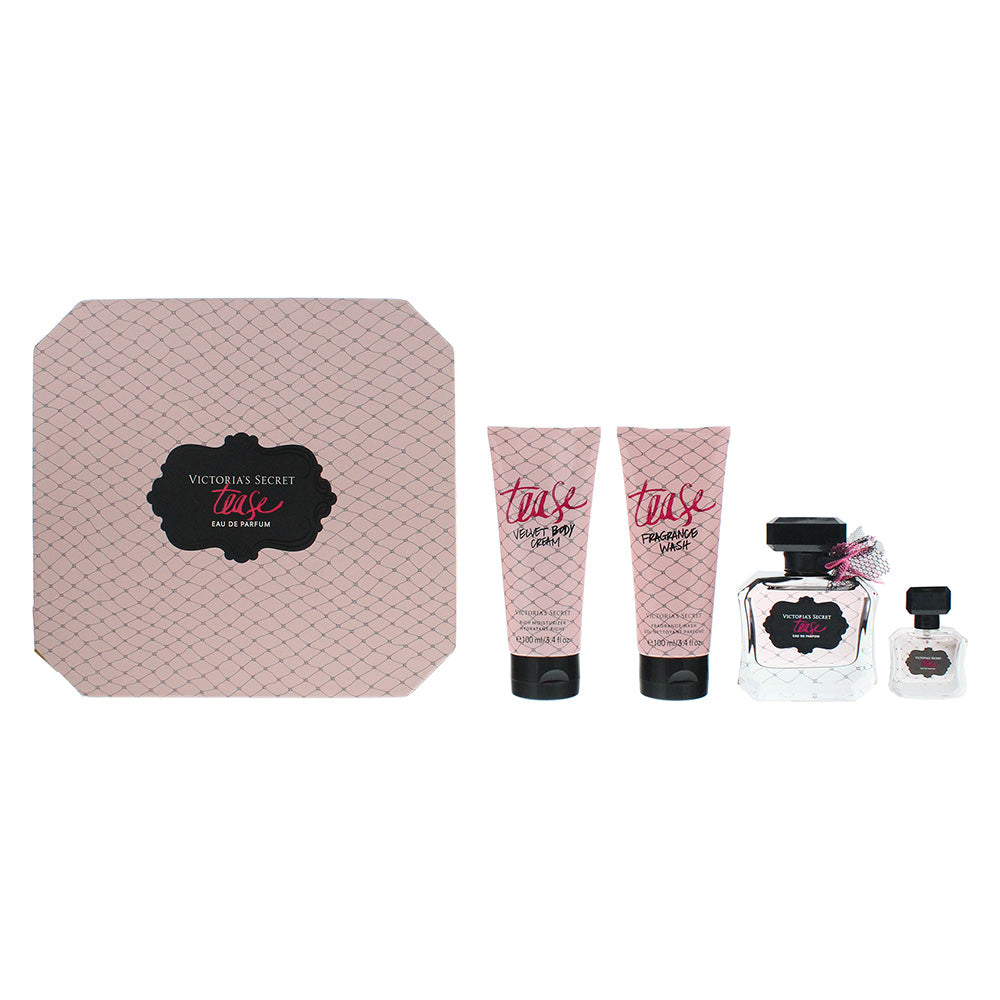 Victoria's Secret Noir Tease Eau De Parfum 4 Piece Gift Set: Eau De Parfum 50ml - Eau De Parfum 7.5ml - Body Cream 100ml - Shower Gel 100ml