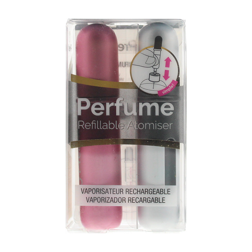 Pressit Refillable Perfume Spray Bottles 2 x 4ml - Pink  Silver - TJ Hughes