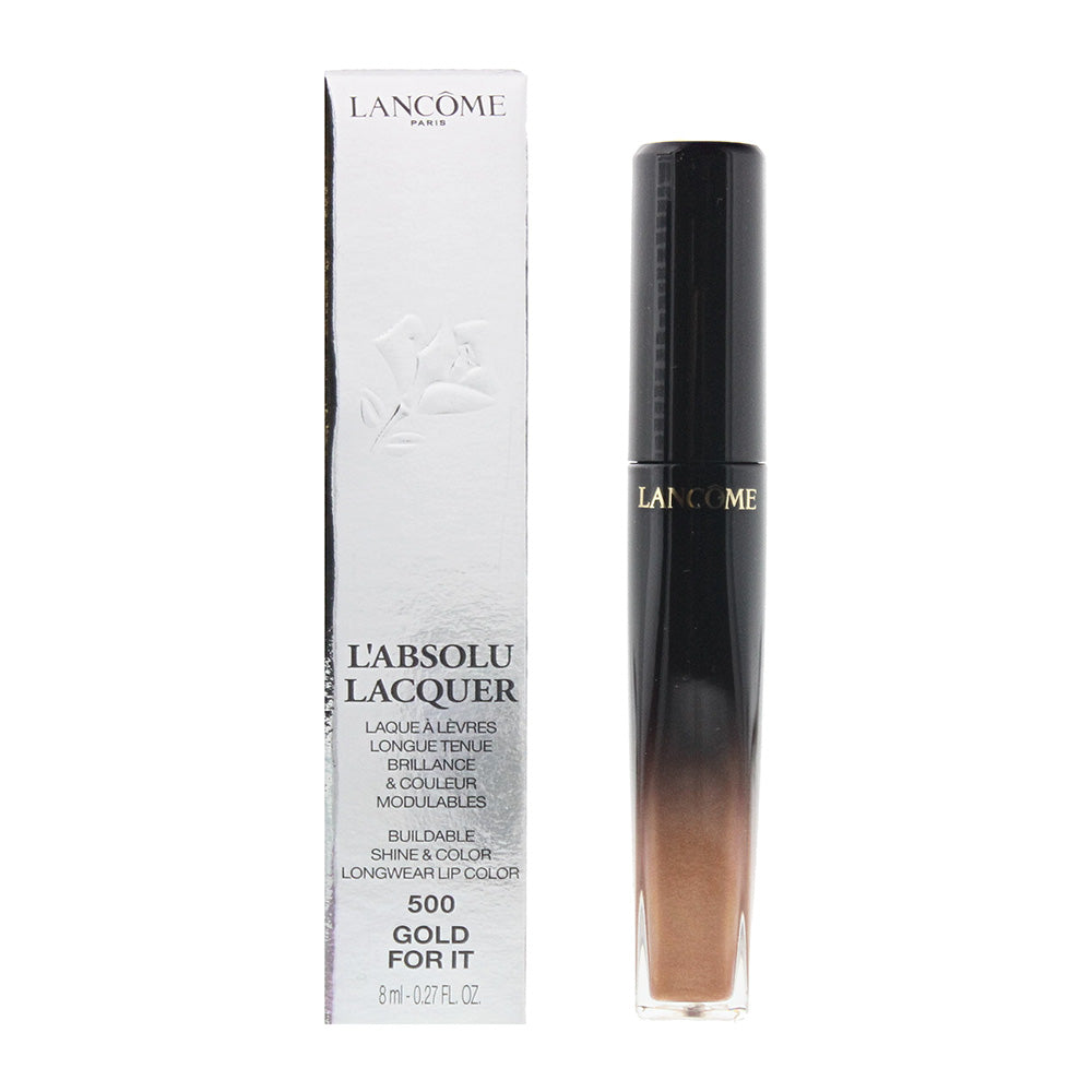 Lancome L’absolu Lacquer #500 Gold For It Lipstick 8ml - LancA’me  | TJ Hughes