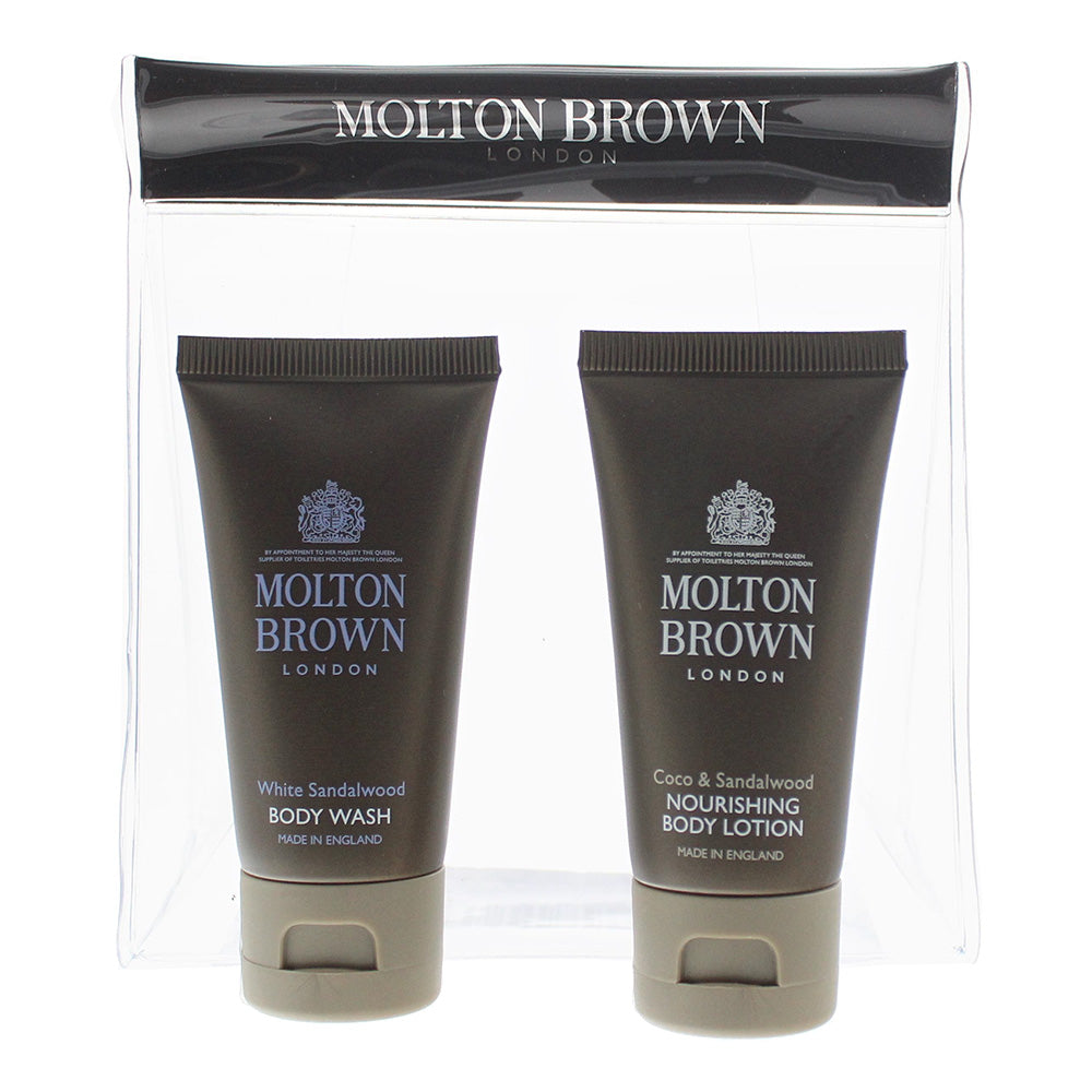 Molton Brown 2 Piece Gift Set: Coco Sandalwood Body Lotion 30ml - White Sandalwood Body Wash 30ml  | TJ Hughes