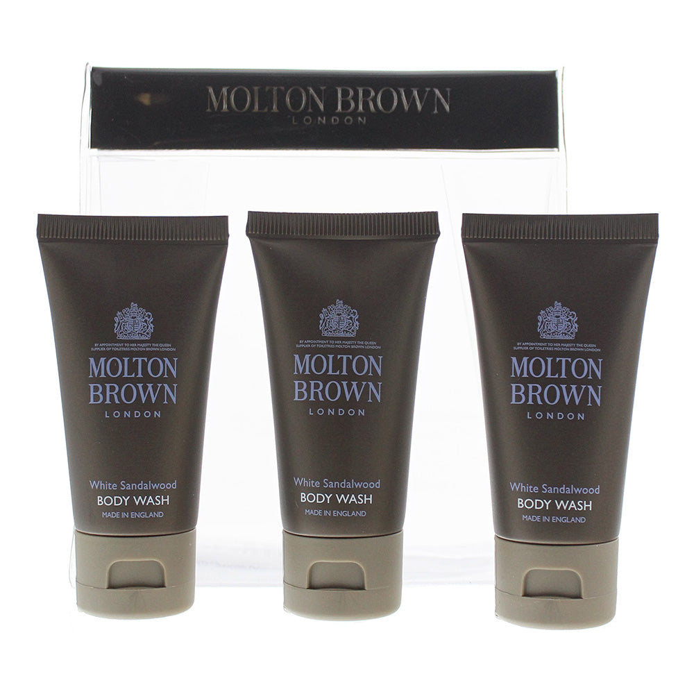 Molton Brown White Sandalwood 3 Piece Gift Set: 3 x Body Wash 30ml  | TJ Hughes