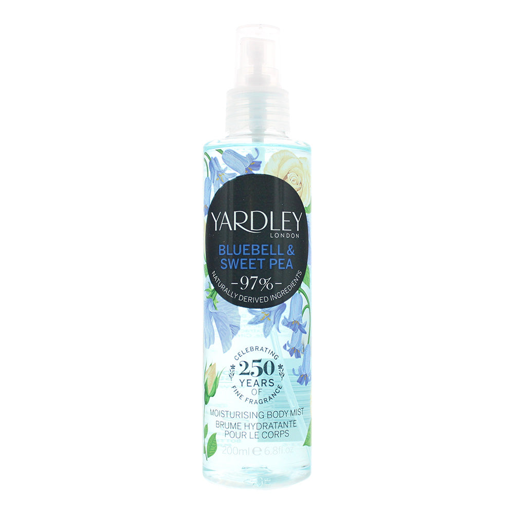 Yardley Bluebell and Sweetpea Body Mist 200ml  | TJ Hughes Blue