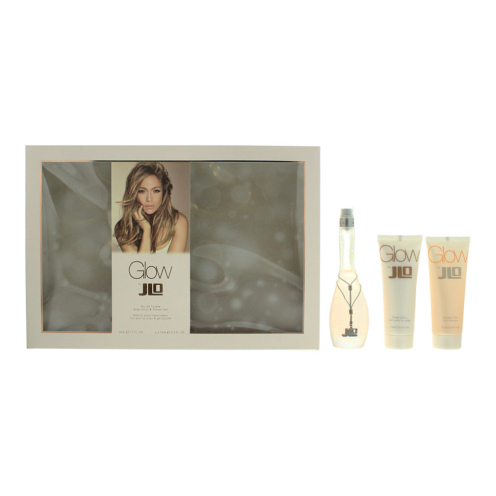 Jennifer Lopez Glow Eau De Toilette 3 Piece Gift Set: Eau De Toilette 50ml - Body Lotion 75ml - Shower Gel 75ml  | TJ Hughes