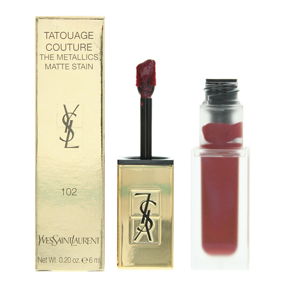 Yves Saint Laurent Tatouage Couture The Metallics 102 Iron Pink Spirit Lip Stain 6ml - TJ Hughes