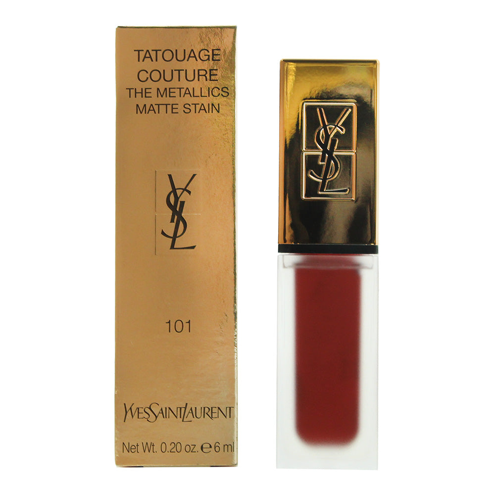 Yves Saint Laurent Tatouage Couture The Metallics 101 Chrome Red Clash Lip Stain 6ml  | TJ Hughes