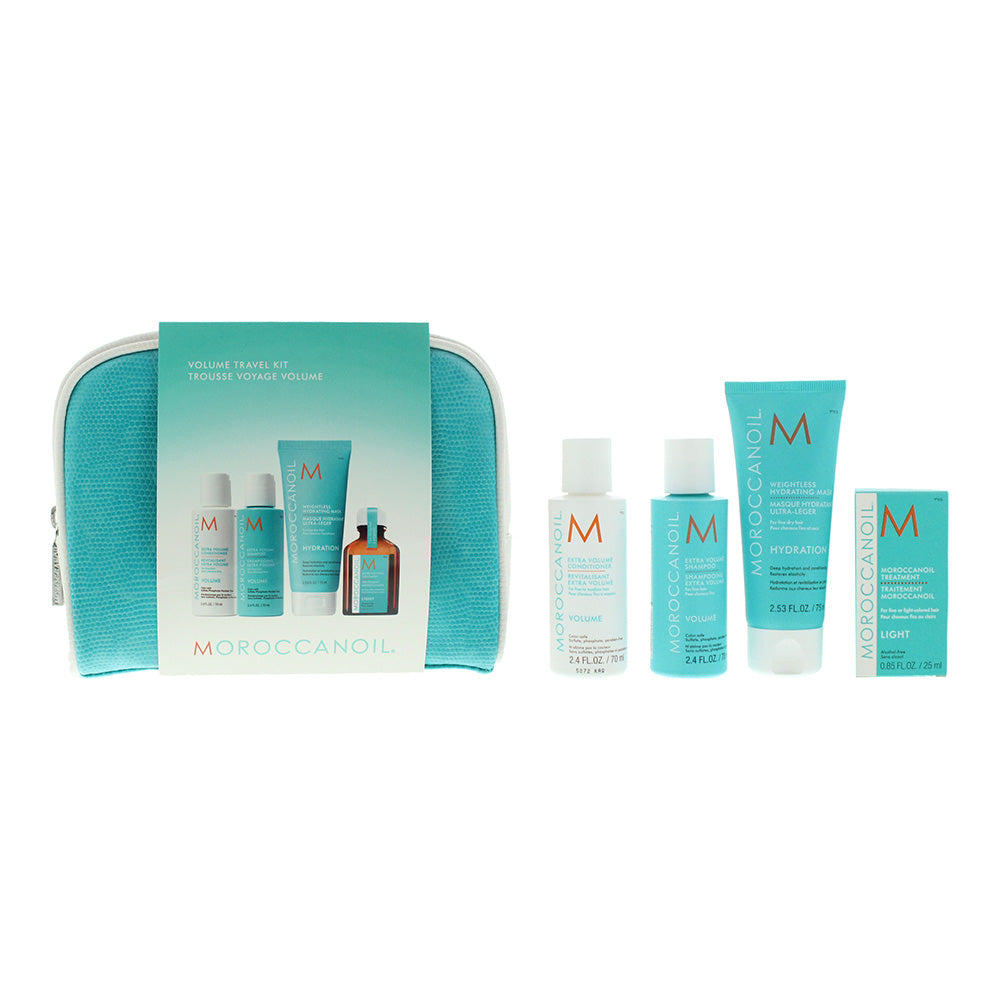 Moroccanoil 5 Piece Gift Set: Hair Oil Treatment 25ml - Volumizing Shampoo 70ml - Volumizing Conditioner 70ml - Hair Mask 75ml - Pouch  | TJ Hughes