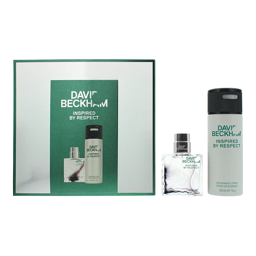 David Beckham Inspired By Respect 2 Piece Gift Set: Eau De Toilette 40ml - Deodorant Spray 150ml