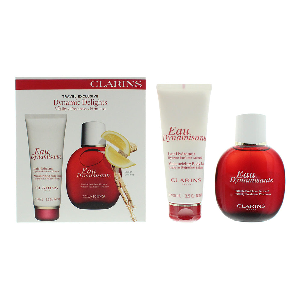 Clarins Eau Dynamisante 2 Piece Gift Set: Eau de Toilette 100ml - Body Lotion 100ml