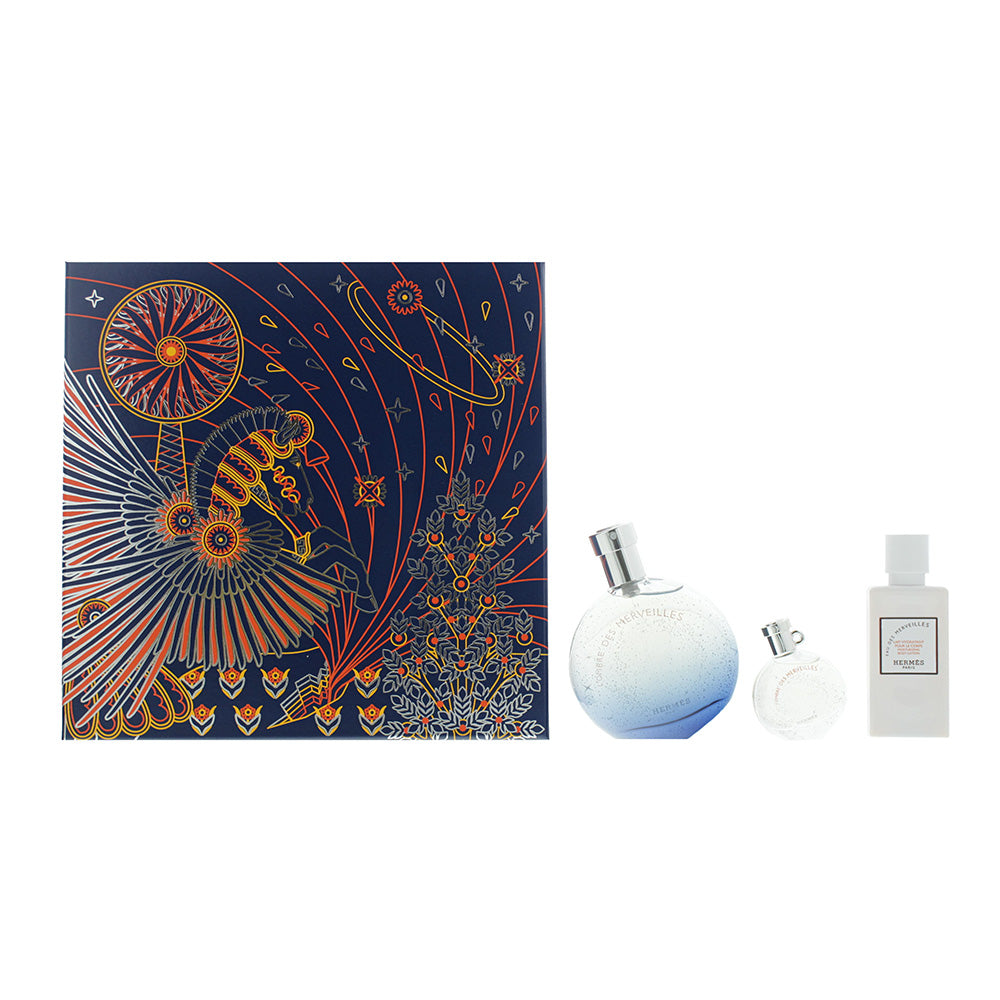 Hermès L'Ombre des Merveilles 3 Piece Gift Set: Eau De Parfum 50ml - Eau De Parfum 7.5ml - Body Milk 40ml