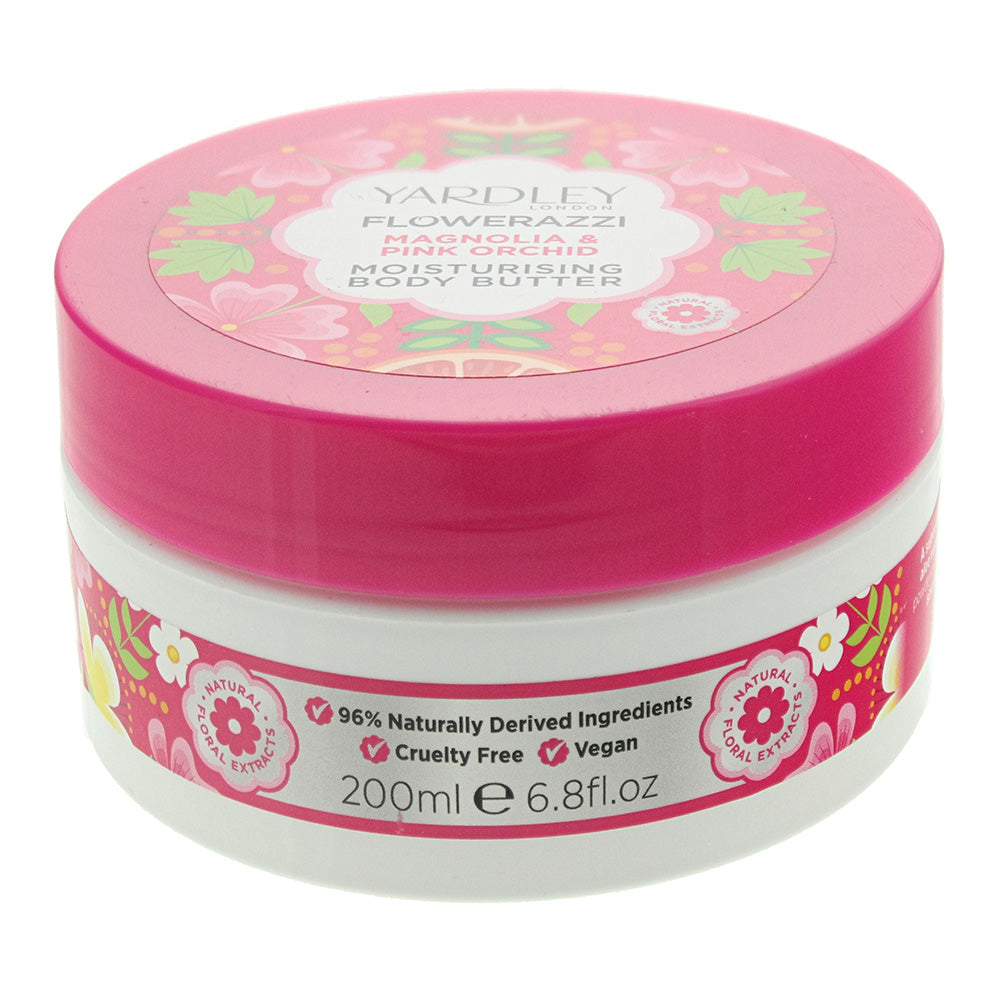 Yardley Flowerazzi Magnolia  Pink Orchid Body Butter 200ml - TJ Hughes