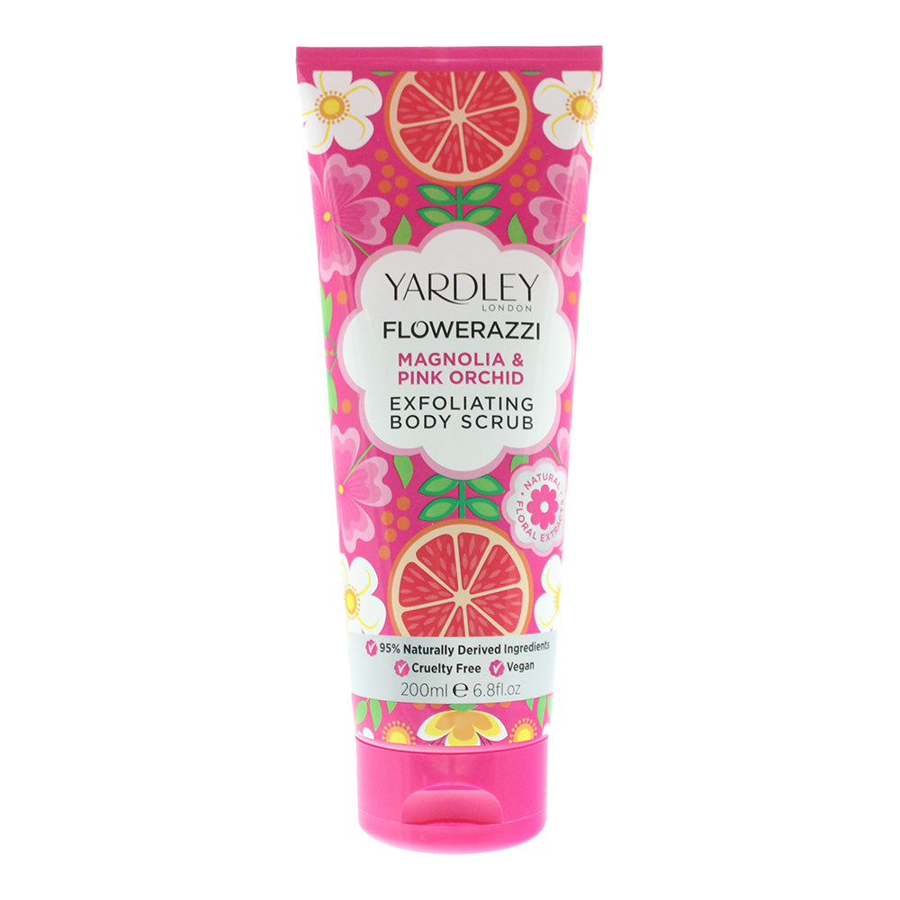 Yardley Flowerazzi Magnolia  Pink Orchid Body Scrub 200ml - TJ Hughes