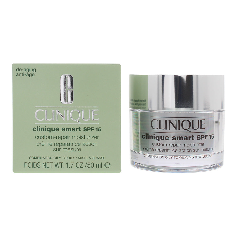 Clinique Smart SPF 15 Combination Oily To Oily Custom-Repair Moisturiser 50ml  | TJ Hughes