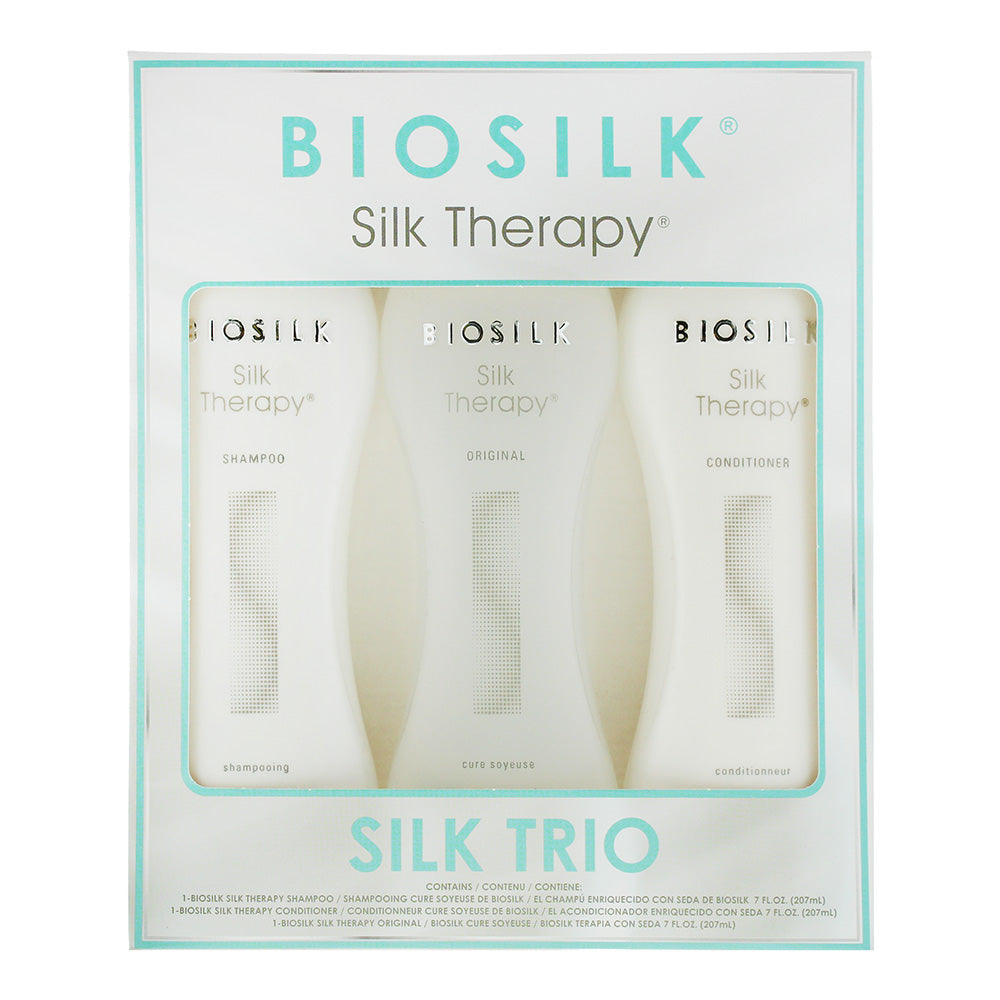 Biosilk Silk Therapy 3 Piece Set: Shampoo 207ml - Conditioner 207ml - Original Treatment 207ml