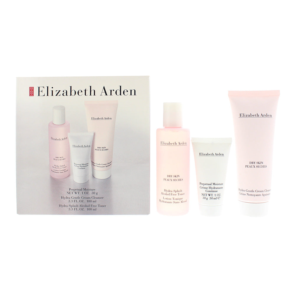 Elizabeth Arden 3 Piece Gift Set: Perpetual Moisture Cream 30g - Dry Skin Gydra-Gentle Cream Cleanser 100ml - Dry Skin Gydra-Splash Toner 100ml