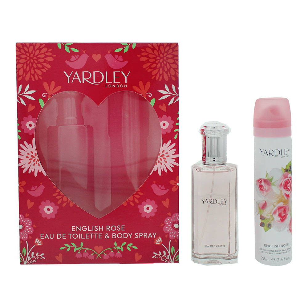 Yardley English Rose Eau De Toilette 2 Piece Gift Set: Eau De Toilette 50ml - Deodorant Spray 75ml